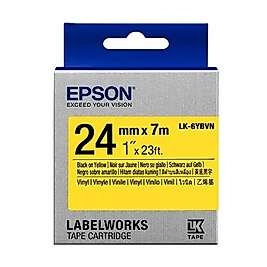 Epson C53S656021 (LK-6YBVN) Sarı Üzerine Siyah Orjinal Etiket Şeridi - LW-600P