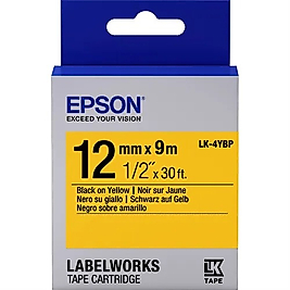 Epson C53S654008 (LK-4YBP) Sarı Üzerine Siyah Orjinal Etiket Şeridi - LW-K400VP