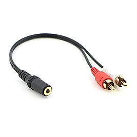 3.5mm Stereo Dişi to 2 RCA Erkek Tos Ses Kablosu - AUX Dönüştürücü Kablo - 30cm