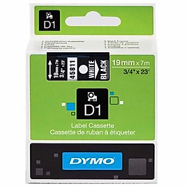 Dymo 45811 Siyah/Beyaz D1 Orjinal Yedek Şerit (19 mm x 7 mt)