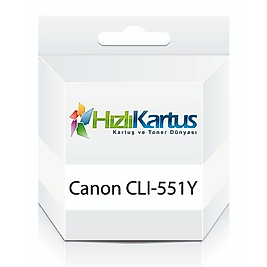 Canon CLI-551Y (6511B001) Sarı Muadil Kartuş - MG5450 / MG6350
