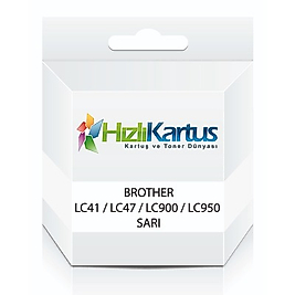 Brother LC41 / LC47 / LC900 / LC950 Sarı Muadil Kartuş - DCP-110 / DCP-111C