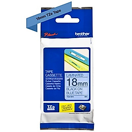 Brother TZE-541 Mavi Üzerine Siyah Laminasyonlu Orjinal Etiket 18mm x 8m - PT-400