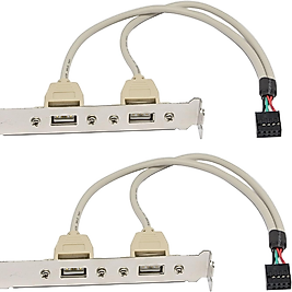 (Bilgisayar Kabloları ve Konnektörleri 2 Portlu USB 2.0 Anakart Arka Panel Genişletme Braketi - IDC 9 Pin Anakart USB Kablosu Ana Bilgisayar Adaptörü)