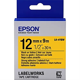 Epson C53S654014 (LK-4YBW) Sarı Üzerine Siyah Orjinal Etiket Şeridi - LW-400VP