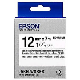 Epson C53S654041 (LK-4WBVN) Beyaz Üzerine Siyah Orjinal Etiket Şeridi - LW-K400VP