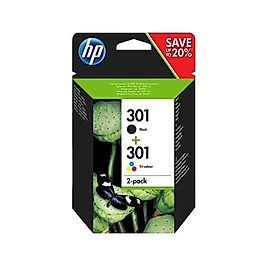 HP N9J72AE (301) İkili Paket Siyah+Renkli Orjinal Kartuş - DeskJet 1000