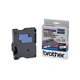 Brother TX-221 Black on White Labelling Tape 9mm x 15m - PT7000 / PT8000