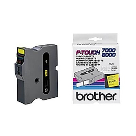 Brother TX-651 Sarı Üstüne Siyah Orjinal Etiket Şeridi - 24mm x 15m