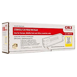 OKI 43865741 SARI Orjınal Toner / C5850, C5950, MC560 / 6000 SAYFA