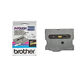 Brother TX-611 Sarı Üzerine Siyah Orjinal Şerit - 6mm x 15m