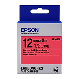 Epson LK-4RBP C53S654007 Kırmızı Üzerine Siyah Orjinal Etiket Şeridi LW-400, LW-600P, LW-K400, LW-700