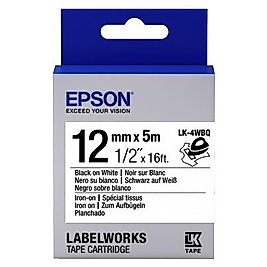 Epson LK-4WBQ Siyah - Beyaz Orjinal Etiket (12mm x 5m)