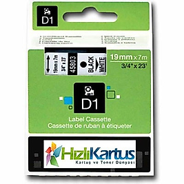 Dymo D1 45808 Sarı Üzerine Siyah Muadil Etiket Şeridi 19mm x 7m