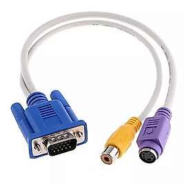 Yüksek Kaliteli Analog RCA S-Video - 15 Pin VGA Adaptör Kablosu - 30 cm Uzunluğunda ÇEVİRİCİ