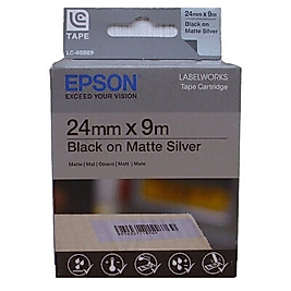 Epson LC-6SBE9 Siyah - Mat Gümüş Orjinal Etiket (24 mm x 9 m)