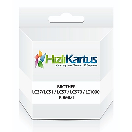 Brother LC37 / LC51 / LC57 / LC970 / LC1000 Kırmızı Muadil Kartuş - DCP-130C / DCP-135C