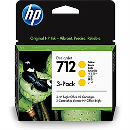 HP 3ED79A (712) Sarı Orjinal Kartuş 3'lü Paket - DesignJet T650