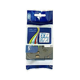 Brother TZE-133 Şeffaf Üzerine Mavi Muadil Etiket Şeridi 12mm x 8m - GL-100