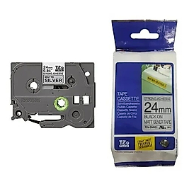 Brother Tze-SM951 Muadil Mat Gümüş Üzeri Siyah Laminasyonlu Etiket - 24mm