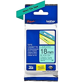 Brother TZE-741 Yeşil Üzerine Siyah Orjinal Etiket Şeridi 18mm x 8m - PT-1400