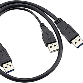 Çift Tip-A Ekstra Güç Y Kablosu İki A Erkek USB Erkek