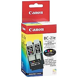Canon BC-21E (0899A002) Orjinal Mürekkep Baskı Kafası + Siyah Ve Renkli Kartuş - BJC-2000 / BJC-2100